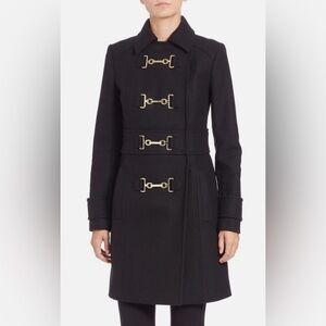 Michael Kors Horsebit buckle coat elegant Gold buckle Wool coat